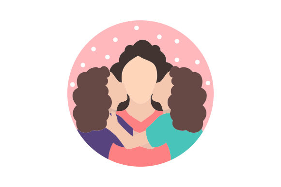 Daughters Kissing Their Mom – A Heartfelt Embroidery Design for Real Projects