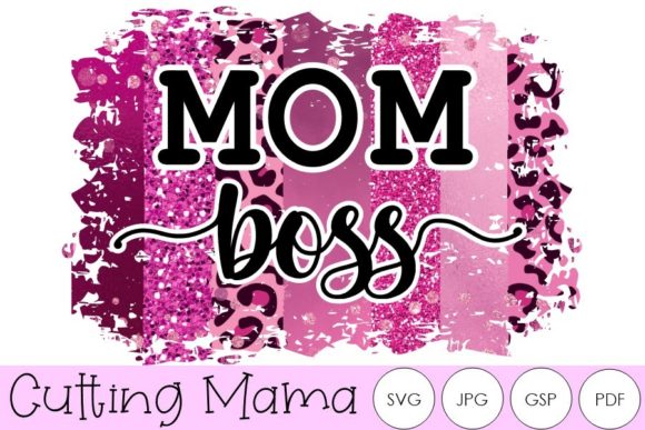 Mom Boss Sublimation Pink Glitter Animal